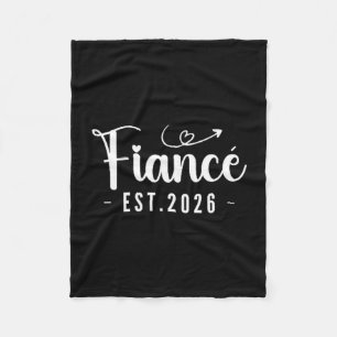 Fiancé Est 2026 Funny Fiance - Future Husband Fleece Blanket
