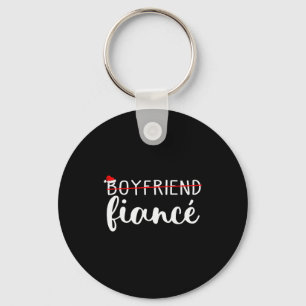 Fiance Fiancee Engaged Couples Matching Christmas  Keychain