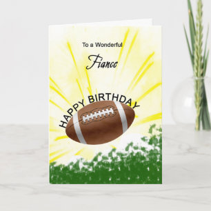 Fiance Football Birthday Card