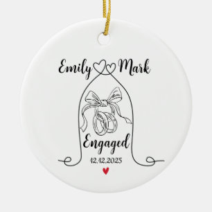 Fiance Gift, Proposal Keepsake, couple engaged  Ceramic Ornament