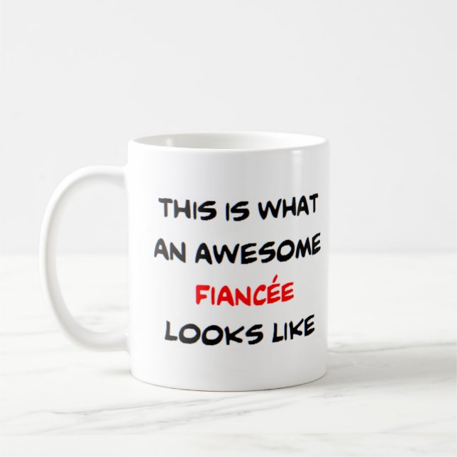 fiancee, awesome coffee mug (Left)
