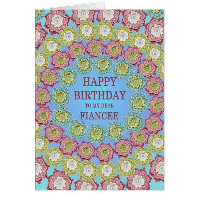 Fiancee Birthday Crochet Flowers (Front)