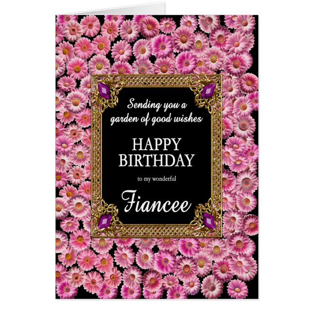 Fiancee Birthday Pink Daisies (Front)