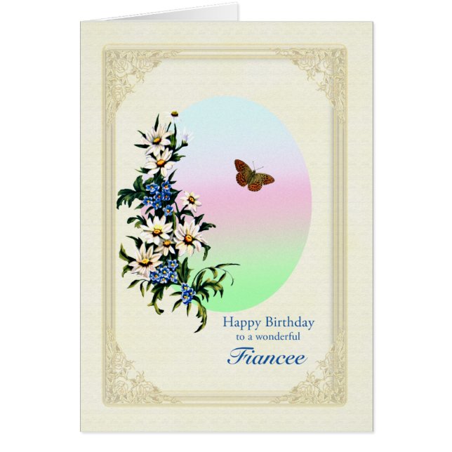 Fiancee Birthday with Flowers (Front)