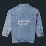 Fiancée Denim Jacket white<br><div class="desc">This super cute and trendy jean jacket has girlfriend crossed out and fiancée written in, making it perfect for the newly engaged girl.</div>