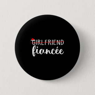 Fiancee Fiance Engaged Couples Matching Christmas 2 Inch Round Button