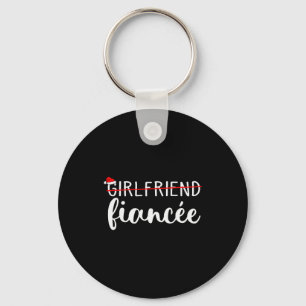 Fiancee Fiance Engaged Couples Matching Christmas  Keychain
