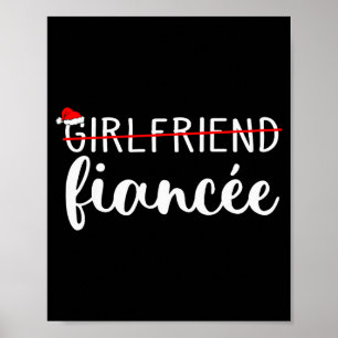 Fiancee Fiance Engaged Couples Matching Christmas Poster