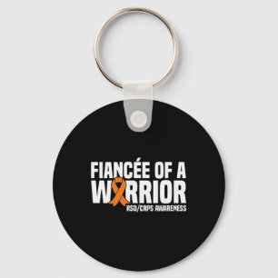 Fiancee Of A Warrior Orange Ribbon Rsdcrps Awarene Keychain