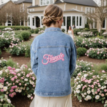 Fiancee pink/white Denim Jacket