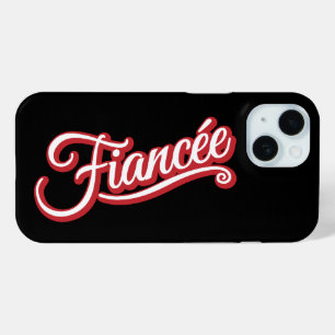 Fiancee red/white on black iPhone 15 case