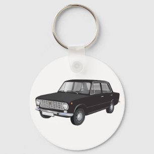 Fiat 124 black keychain
