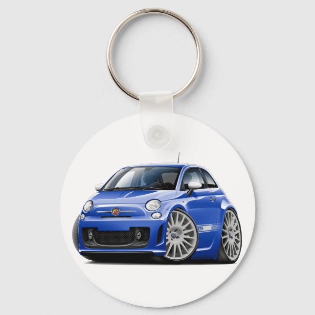 Fiat 500 Abarth Blue Car Keychain (Front)
