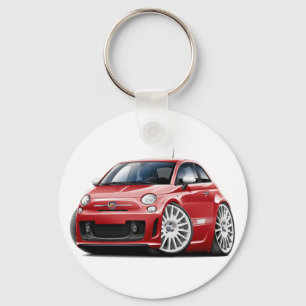 Fiat 500 Abarth Red Car Keychain
