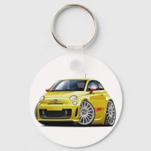 Fiat 500 Abarth Yellow Car Keychain