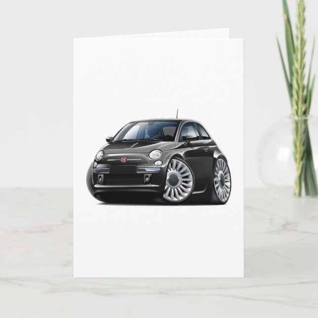 Fiat 500 Black Car Card (Front)