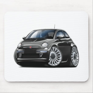 Fiat 500 Black Car Mouse Pad