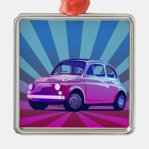 Fiat 500 Bunt Metal Ornament