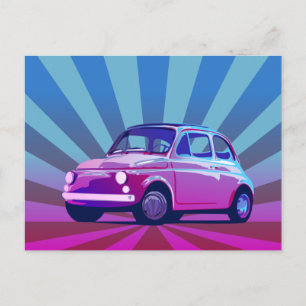 Fiat 500 Bunt Postcard