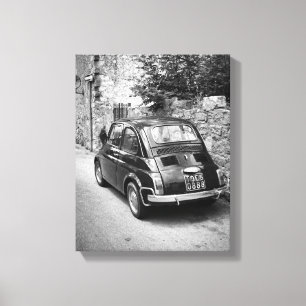 FIAT 500 car in black and white Canvas Print