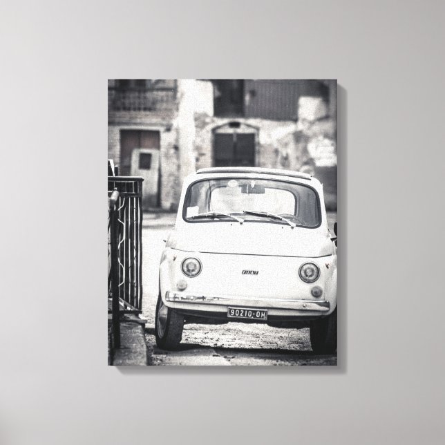 Fiat 500, cinquecento, in Italy, classic canvas Print (Front)
