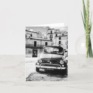 Fiat 500, cinquecento in Italy, classic car gift Card