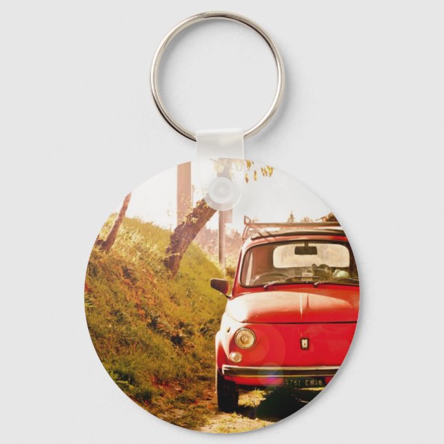 Fiat 500, Cinquecento in Italy Keychain (Front)