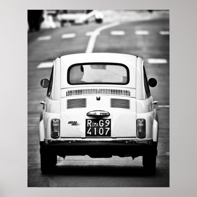 Fiat 500, cinquecento, in Rome, Italy, Poster (Front)