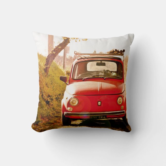 Fiat 500 en Italie, coussin classique de voiture (Recto)