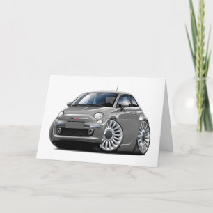 Fiat 500 Gray Car Card