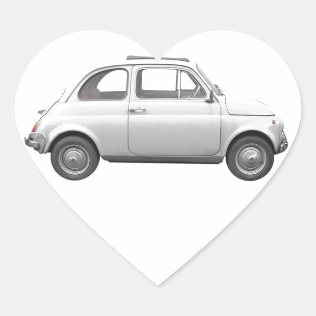Fiat 500 heart sticker (Front)