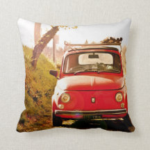 Fiat 500 in Italy, classic car cushion