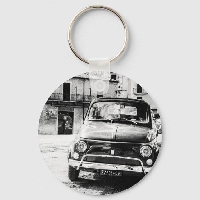 Fiat 500 in Italy retro travel gifts Keychain (Front)