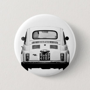 Fiat 500 in Rome, Italy. 2 Inch Round Button