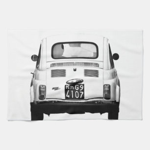 Fiat 500 in Rome, Italy. Kitchen Towel
