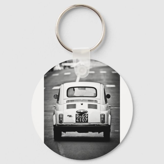 Fiat 500 in Rome Keychain (Front)