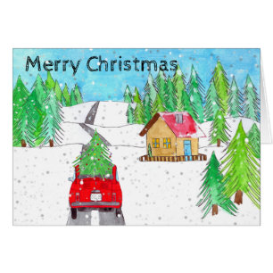 Fiat 500 in Snowy Forest Customizable 