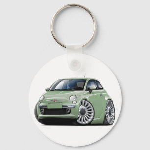Fiat 500 Lt Green Car Keychain