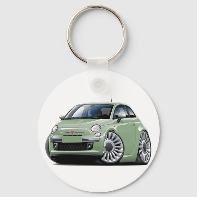 Fiat 500 Lt Green Car Keychain (Front)