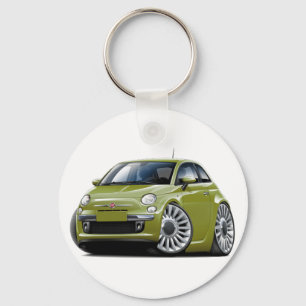 Fiat 500 Olive Car Keychain