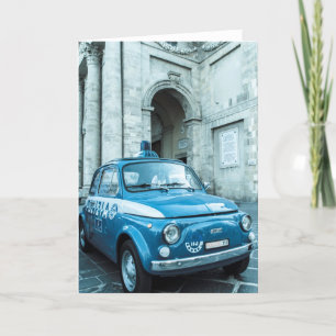 Fiat 500 Police car in Italy Card