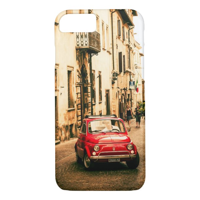 Fiat 500 Red in Italy, Tuscany iPhone 7 case, Case-Mate iPhone Case (Back)