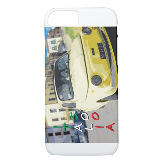 Fiat 500 yellow in Italy, Rome, iPhone 7 cover (Back)