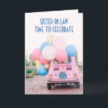 FIAT/BALLONS SISTER-IN-LAW ON YOUR BIRTHDAY CARD<br><div class="desc">A FIAT FILLED WITH BALLOONS AND "YOUR WISHES" MAKE THIS CARD SO VERY SPECIAL FOR YOUR "SISTER-IN-LAWS" BIRTHDAY AND BEING FROM "YOU" MAKES IT EVEN MORE SO!!!</div>
