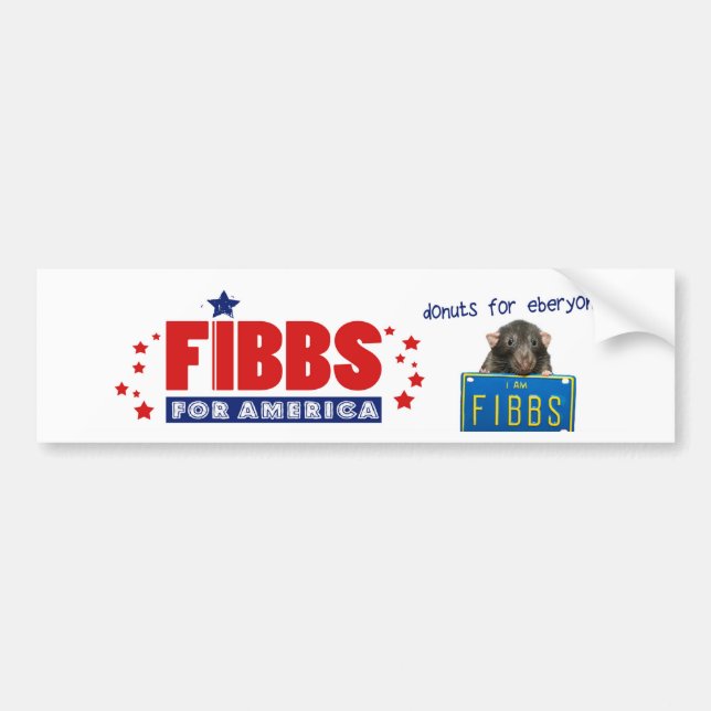 FIBBS FOR AMERICA and Doughnuts for Eberyone! Bumper Sticker (Front)