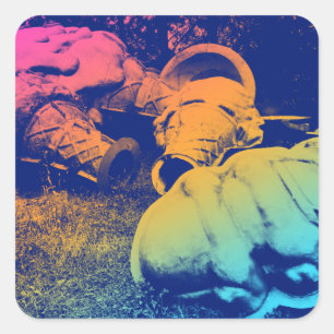 fiberglass summer ice cream cones square sticker