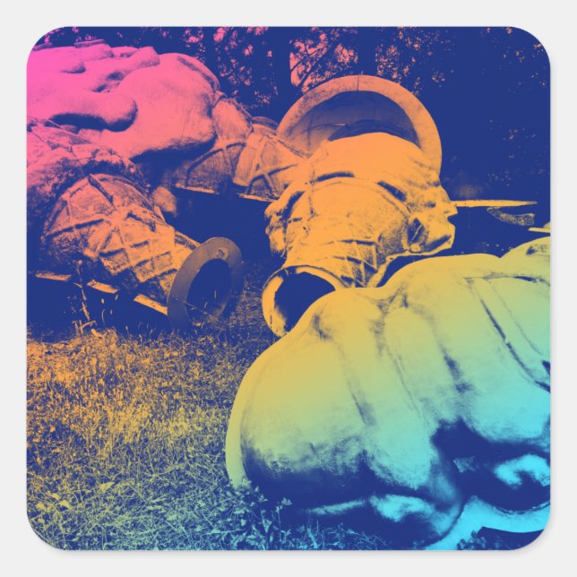 fiberglass summer ice cream cones square sticker (Front)