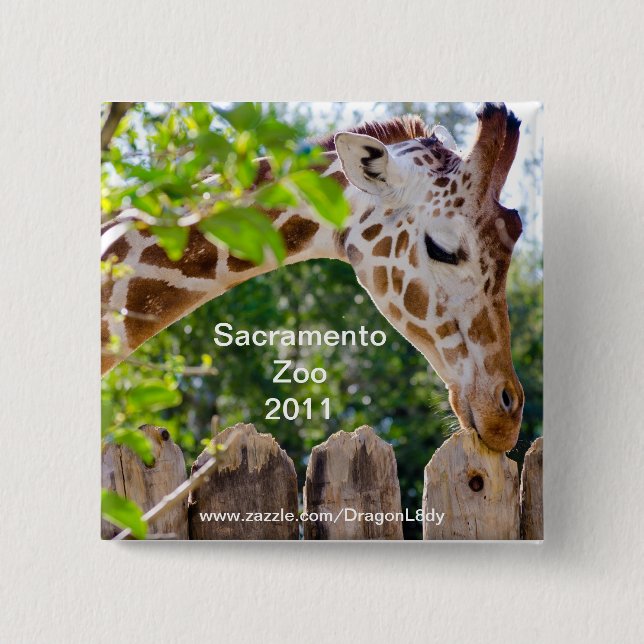 Fiberlicious 2 Inch Square Button (Front)