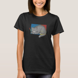 Fibonacci Cat or Golden Ratio and Spiral or Fibona T-Shirt