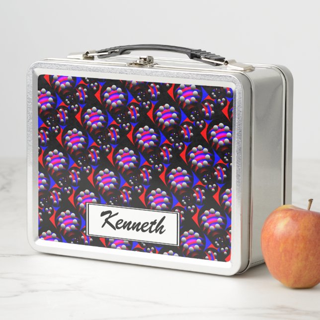 Fibonacci 'Fish Black' by Kenneth Yoncich Metal Lunch Box (In Situ)